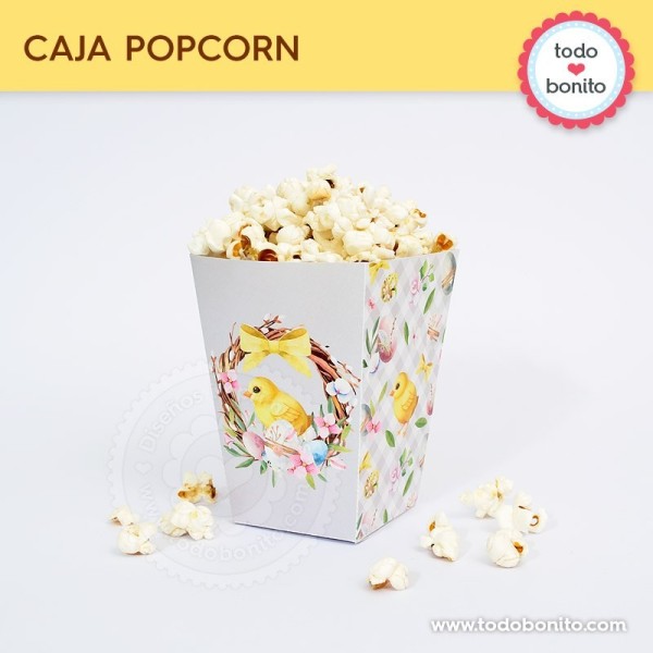 Pascuas pollito: cajita popcorn