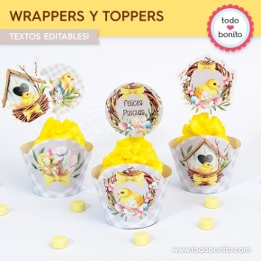 Pascuas pollito: wrappers y toppers