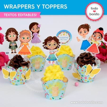 Encanto: wrappers y toppers cupcakes