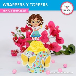 Encanto: wrappers y toppers cupcakes