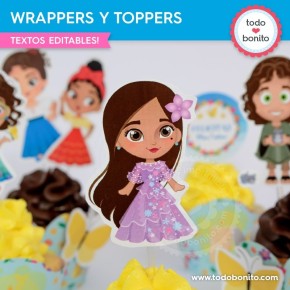 Encanto: wrappers y toppers cupcakes