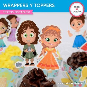 Encanto: wrappers y toppers cupcakes