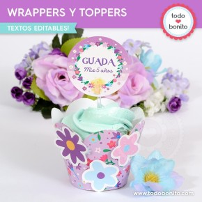 Encanto Isabela: wrappers y toppers cupcakes