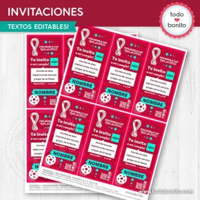 Mundial Qatar 2022: invitación imprimible y digital