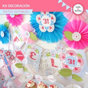 Flores y mariposas:  Kit decoración