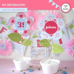 Flores y mariposas:  Kit decoración