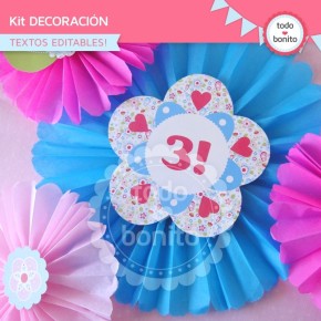 Flores y mariposas:  Kit decoración