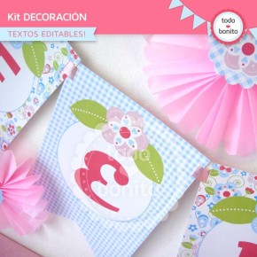 Flores y mariposas:  Kit decoración