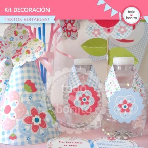 Flores y mariposas:  Kit decoración