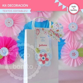 Flores y mariposas:  Kit decoración