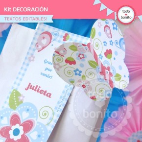 Flores y mariposas:  Kit decoración