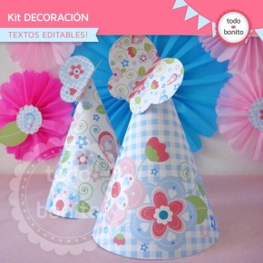 Flores y mariposas:  Kit decoración