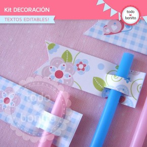 Flores y mariposas:  Kit decoración