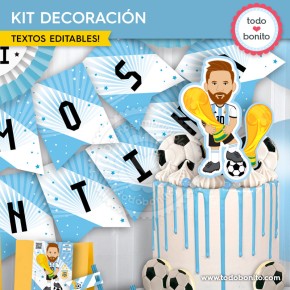 Kit Decoración Cumpleaños - Motivos Fútbol