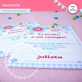 Flores y mariposas:  invitación para imprimir