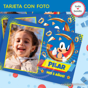 Sonic: tarjeta con foto