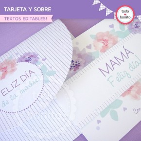 Día de la madre: tarjeta y sobre