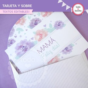 Día de la madre: tarjeta y sobre