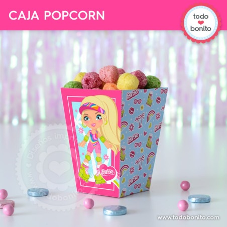 Barbie rollers: caja popcorn