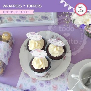 Día de la madre: wrappers y toppers para cupcakes