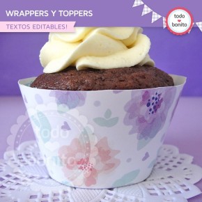 Día de la madre: wrappers y toppers para cupcakes