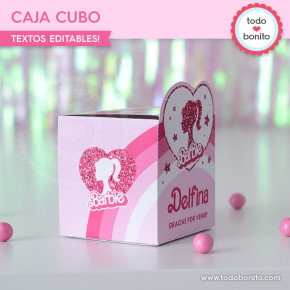 Barbie glitter: caja cubo