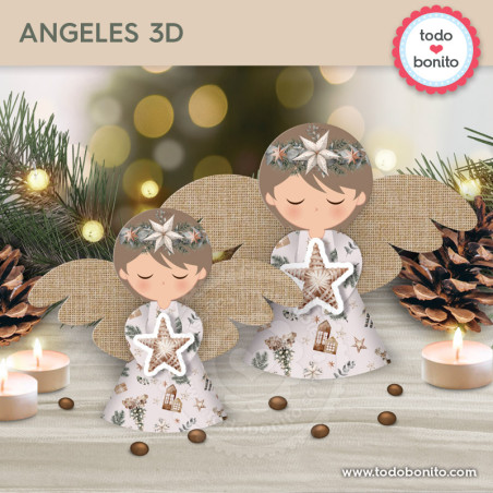 Navidad nórdico: angelitos 3D