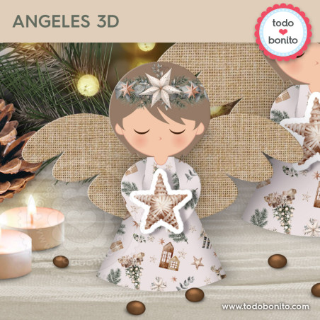 Navidad nórdico: angelitos 3D