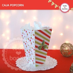 Navidad verde y rojo: cajaita popcorn