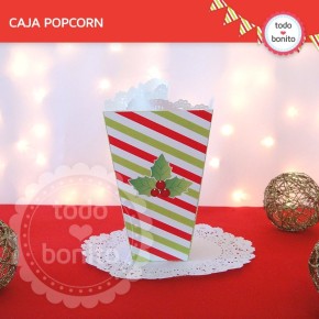 Navidad verde y rojo: cajaita popcorn