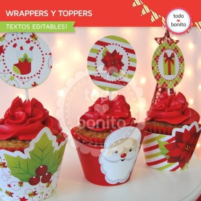 Navidad verde y rojo: wrappers y toppers