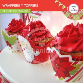 Navidad verde y rojo: wrappers y toppers