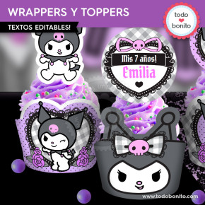 Kuromi: wrappers y toppers...