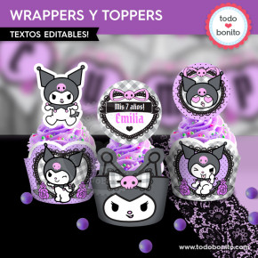 Kuromi: wrappers y toppers...