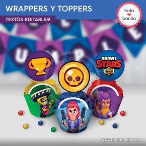 Brawl Stars: wrappers y toppers para cupcakes