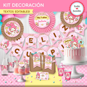 My Melody: kit imprimible decoración de fiesta