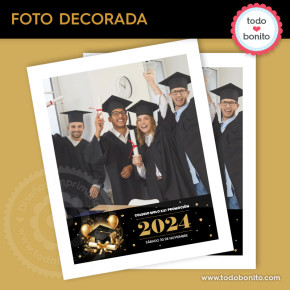 Graduación negro y dorado:...