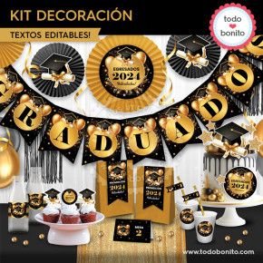 Graduación negro y dorado:...