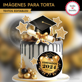 Graduación negro y dorado:...