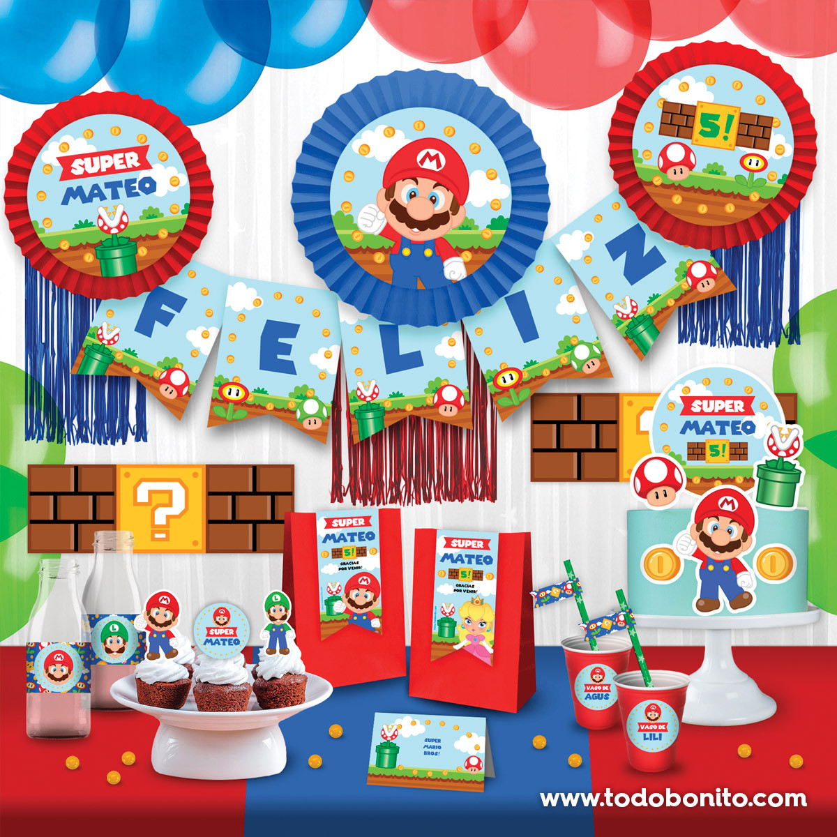 48 Originales ideas para decorar Fiesta de Super Mario  Fiesta de mario  bros, Decoracion de mario bros, Cumple de mario bros